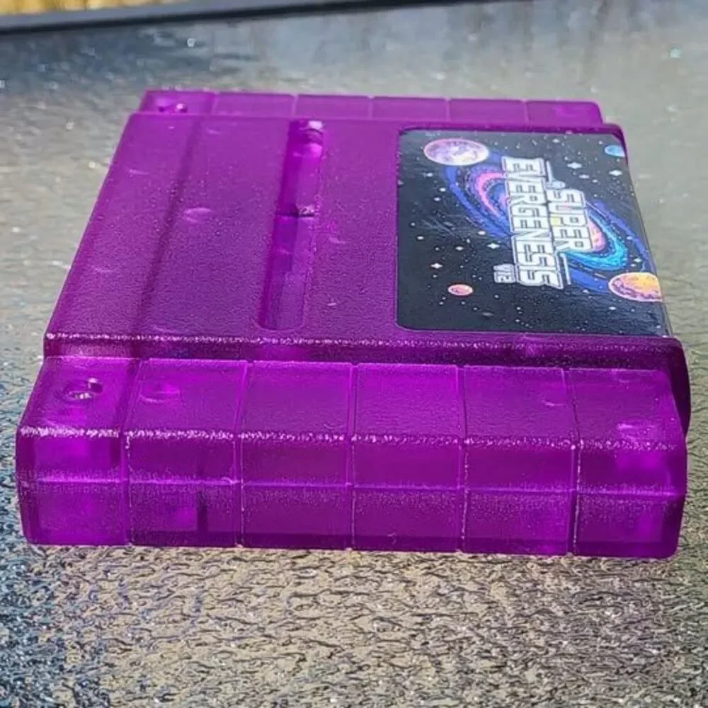 Super Nintendo 3000 in 1 Multi Video Game Cart SNES Retro Gaming Clear purple